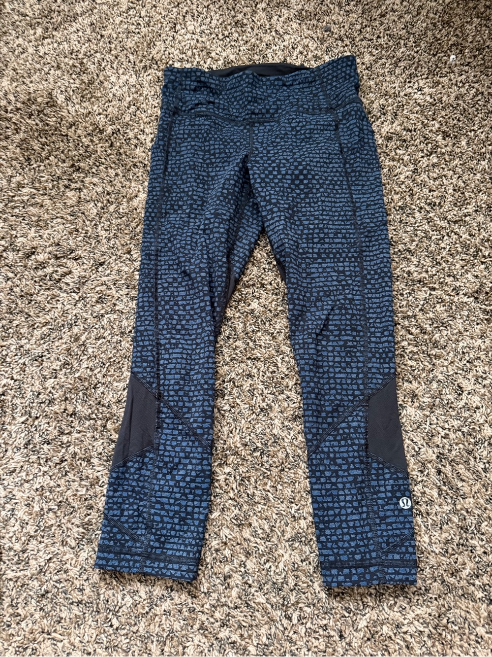 lululemon athletica Black and Blue Patterned Leggings
